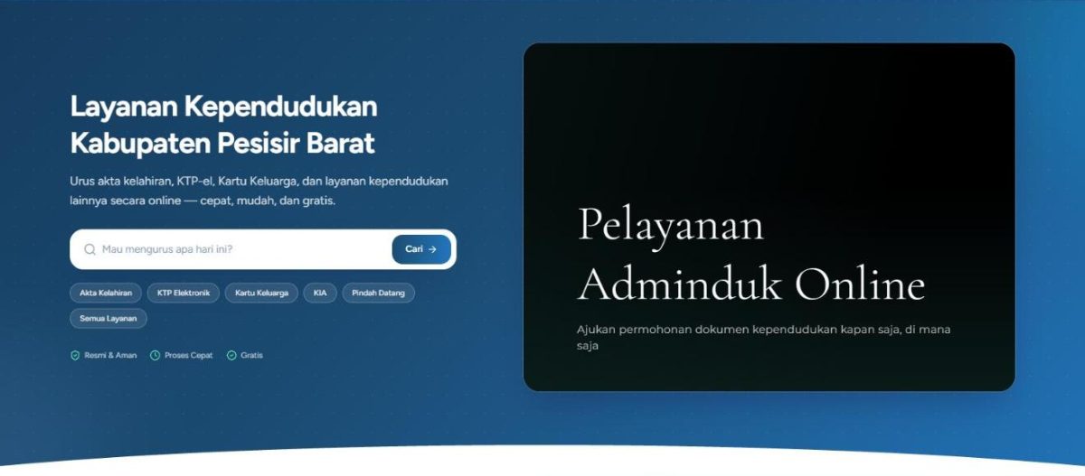 Tampilan sistem SAIBATIN